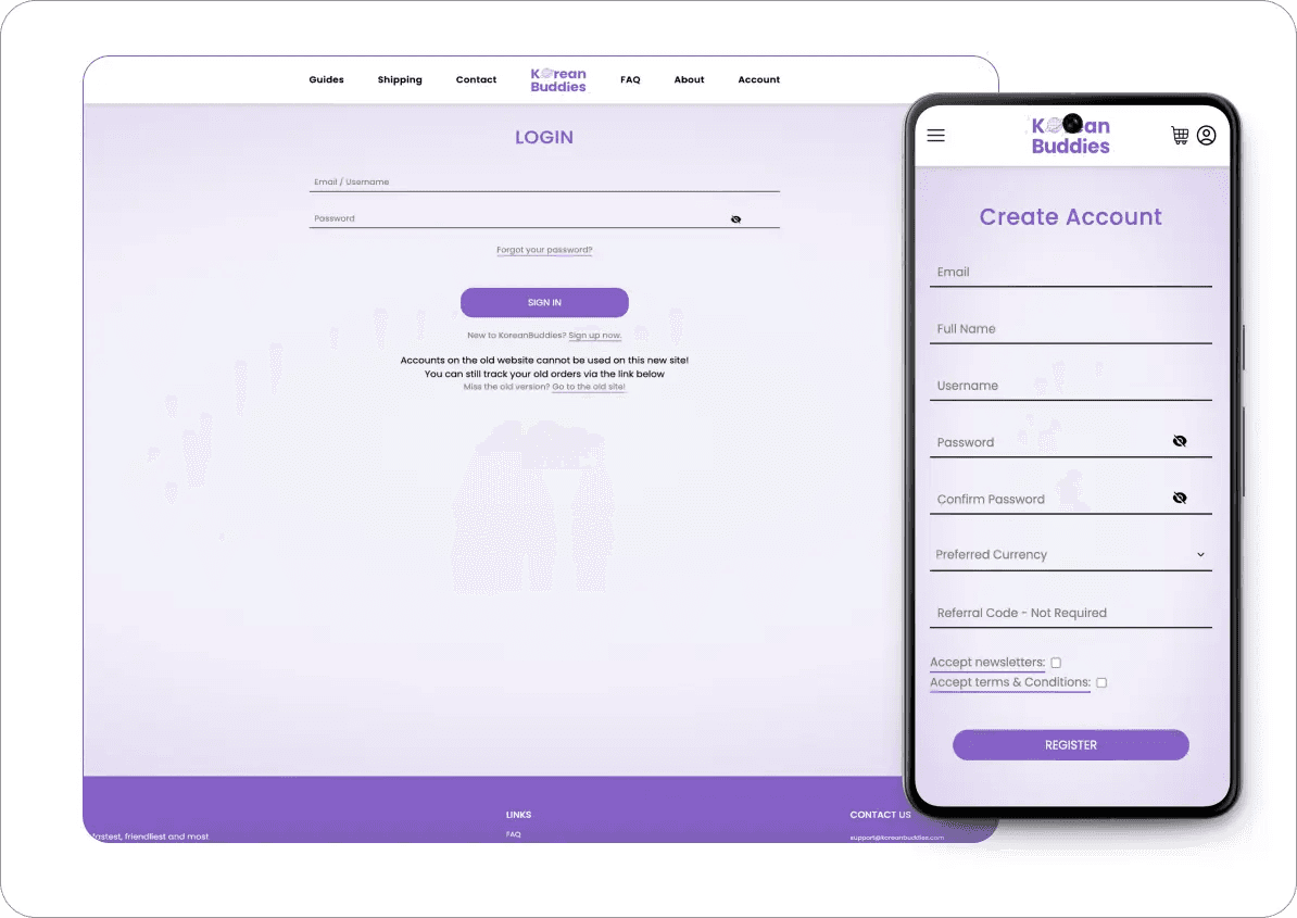 Create a KoreanBuddies account
