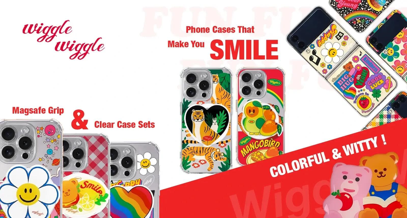 WIGGLE WIGGLE colorful and playful Korean phone cases